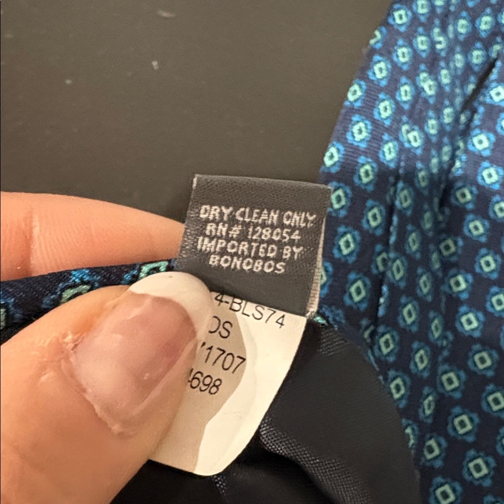 Bonobos Blue Patterned Men's Tie - Picture 7 of 8